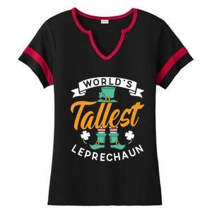 Worlds Tallest Leprechaun Ireland St Patricks Day Irish Cool Gift Ladies Halftime Notch Neck Tee