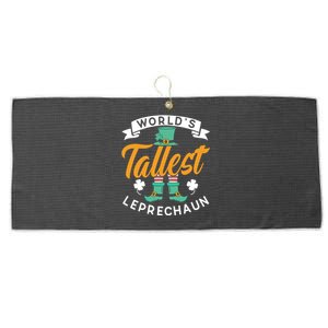 Worlds Tallest Leprechaun Ireland St Patricks Day Irish Cool Gift Large Microfiber Waffle Golf Towel