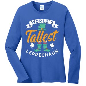 Worlds Tallest Leprechaun Ireland St Patricks Day Irish Cool Gift Ladies Long Sleeve Shirt