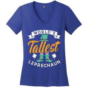 Worlds Tallest Leprechaun Ireland St Patricks Day Irish Cool Gift Women's V-Neck T-Shirt