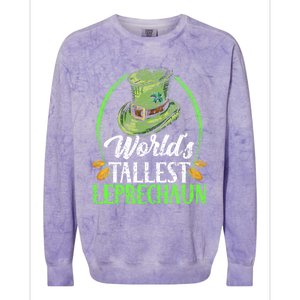 Worlds Tallest Leprechaun Irish Ireland St Patricks Day Funny Gift Colorblast Crewneck Sweatshirt