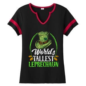 Worlds Tallest Leprechaun Irish Ireland St Patricks Day Funny Gift Ladies Halftime Notch Neck Tee