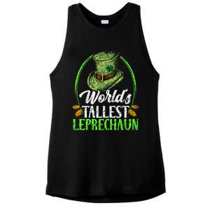 Worlds Tallest Leprechaun Irish Ireland St Patricks Day Funny Gift Ladies PosiCharge Tri-Blend Wicking Tank