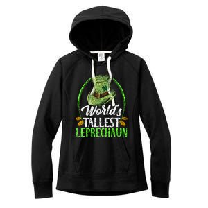 Worlds Tallest Leprechaun Irish Ireland St Patricks Day Funny Gift Women's Fleece Hoodie