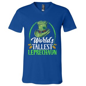 Worlds Tallest Leprechaun Irish Ireland St Patricks Day Funny Gift V-Neck T-Shirt