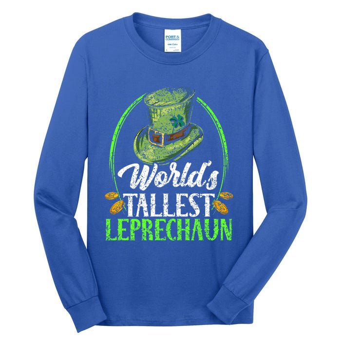 Worlds Tallest Leprechaun Irish Ireland St Patricks Day Funny Gift Tall Long Sleeve T-Shirt