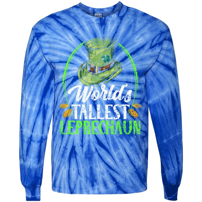 Worlds Tallest Leprechaun Irish Ireland St Patricks Day Funny Gift Tie-Dye Long Sleeve Shirt