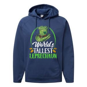 Worlds Tallest Leprechaun Irish Ireland St Patricks Day Funny Gift Performance Fleece Hoodie