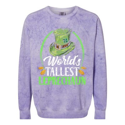 Worlds Tallest Leprechaun Irish Ireland St Patricks Day Gift Colorblast Crewneck Sweatshirt