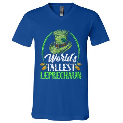 Worlds Tallest Leprechaun Irish Ireland St Patricks Day Gift V-Neck T-Shirt