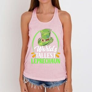 Worlds Tallest Leprechaun Irish Ireland St Patricks Day Gift Women's Knotted Racerback Tank