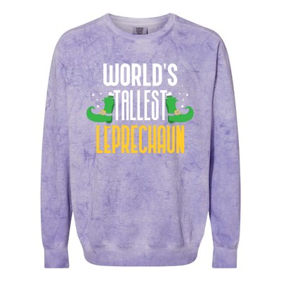 Worlds Tallest Leprechaun Irish St Patricks Day Ireland Meaningful Gift Colorblast Crewneck Sweatshirt