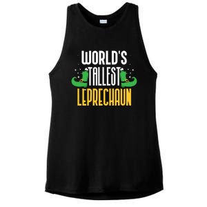 Worlds Tallest Leprechaun Irish St Patricks Day Ireland Meaningful Gift Ladies PosiCharge Tri-Blend Wicking Tank