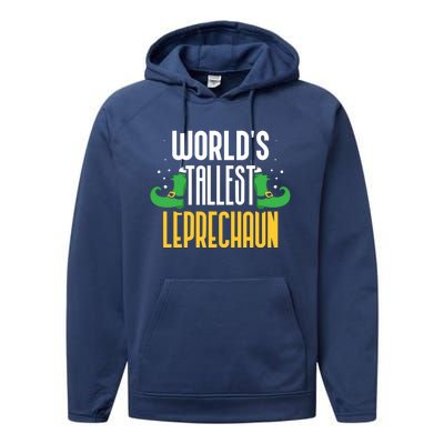 Worlds Tallest Leprechaun Irish St Patricks Day Ireland Meaningful Gift Performance Fleece Hoodie