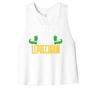 Worlds Tallest Leprechaun Irish St Patricks Day Ireland Meaningful Gift Women's Racerback Cropped Tank