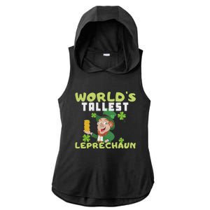 Worlds Tallest Leprechaun St Patricks Day Gift Ladies PosiCharge Tri-Blend Wicking Draft Hoodie Tank