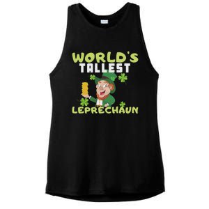 Worlds Tallest Leprechaun St Patricks Day Gift Ladies PosiCharge Tri-Blend Wicking Tank