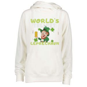 Worlds Tallest Leprechaun St Patricks Day Gift Womens Funnel Neck Pullover Hood