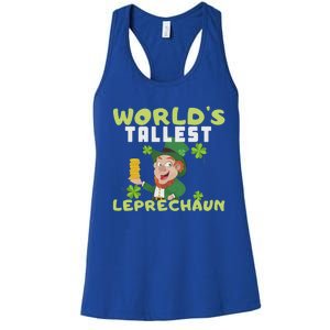 Worlds Tallest Leprechaun St Patricks Day Gift Women's Racerback Tank