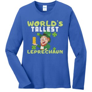 Worlds Tallest Leprechaun St Patricks Day Gift Ladies Long Sleeve Shirt