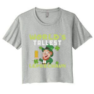 Worlds Tallest Leprechaun St Patricks Day Gift Women's Crop Top Tee