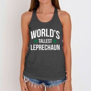 Worlds Tallest Leprechaun St Patricks Day Gift Women's Knotted Racerback Tank