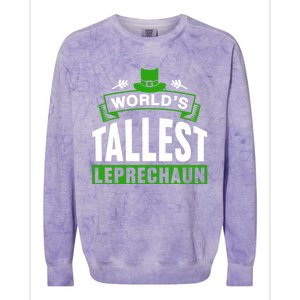 World's Tallest Leprechaun Ireland St Patricks Day Irish Gift Colorblast Crewneck Sweatshirt