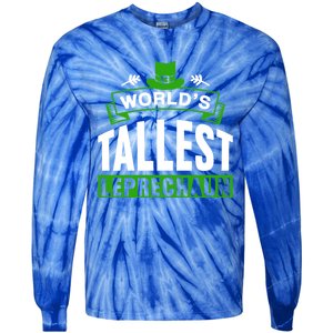 World's Tallest Leprechaun Ireland St Patricks Day Irish Gift Tie-Dye Long Sleeve Shirt