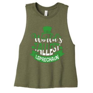 WorldS Tallest Leprechaun For A Irish St PatrickS Day Women's Racerback Cropped Tank