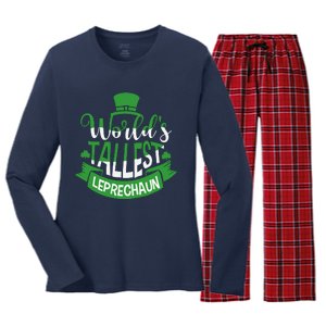 WorldS Tallest Leprechaun For A Irish St PatrickS Day Women's Long Sleeve Flannel Pajama Set 