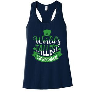 WorldS Tallest Leprechaun For A Irish St PatrickS Day Women's Racerback Tank