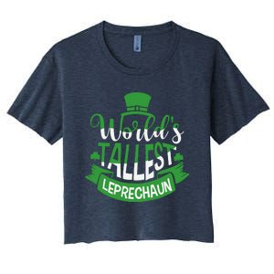 WorldS Tallest Leprechaun For A Irish St PatrickS Day Women's Crop Top Tee