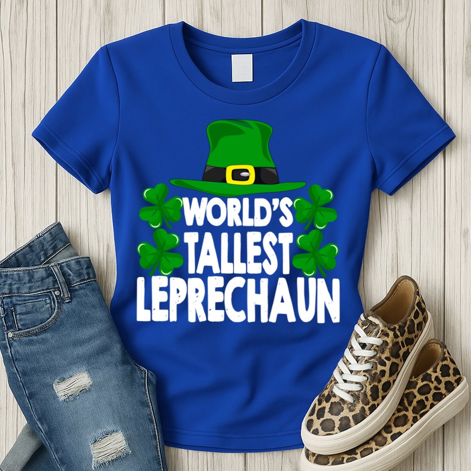 World's Tallest Leprechaun Funny Green St Patricks Day Funny Gift Funny Gift Womens T-Shirt