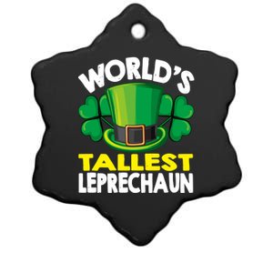 World's Tallest Leprechaun Funny Green St Patricks Day Funny Gift Ceramic Star Ornament