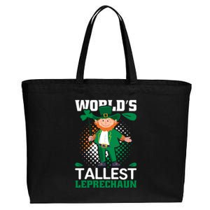 World's Tallest Leprechaun Funny St Patricks Day Cotton Canvas Jumbo Tote