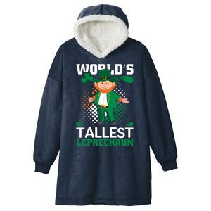 World's Tallest Leprechaun Funny St Patricks Day Hooded Wearable Blanket