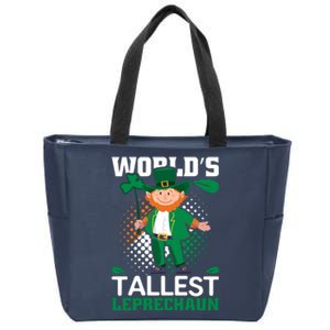 World's Tallest Leprechaun Funny St Patricks Day Zip Tote Bag