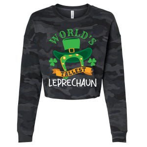 World's Tallest Leprechaun Funny St Patricks Day Cropped Pullover Crew