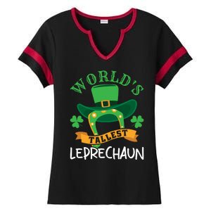 World's Tallest Leprechaun Funny St Patricks Day Ladies Halftime Notch Neck Tee