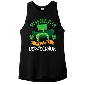 World's Tallest Leprechaun Funny St Patricks Day Ladies PosiCharge Tri-Blend Wicking Tank