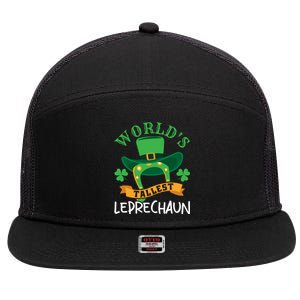 World's Tallest Leprechaun Funny St Patricks Day 7 Panel Mesh Trucker Snapback Hat