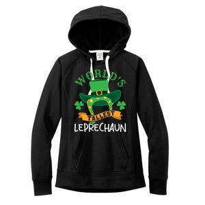 World's Tallest Leprechaun Funny St Patricks Day Women's Fleece Hoodie