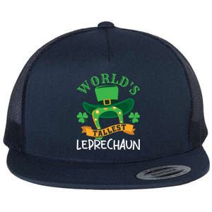 World's Tallest Leprechaun Funny St Patricks Day Flat Bill Trucker Hat