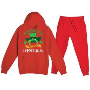 World's Tallest Leprechaun Funny St Patricks Day Premium Hooded Sweatsuit Set