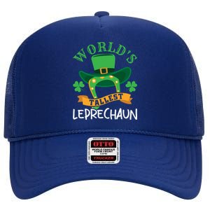 World's Tallest Leprechaun Funny St Patricks Day High Crown Mesh Back Trucker Hat