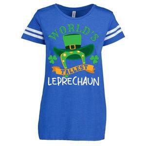 World's Tallest Leprechaun Funny St Patricks Day Enza Ladies Jersey Football T-Shirt