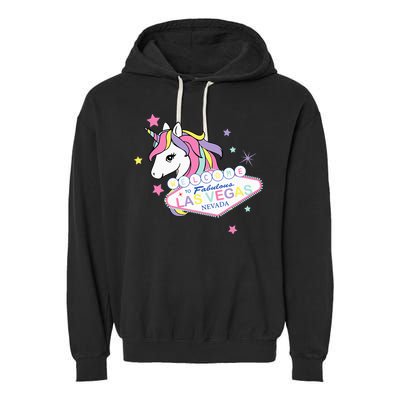 Welcome to Las Vegas Fabulous Magical Unicorn Souvenir Sign Garment-Dyed Fleece Hoodie