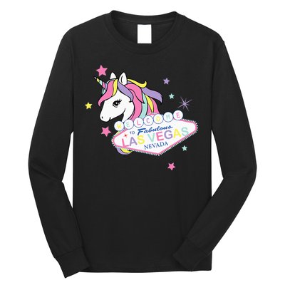 Welcome to Las Vegas Fabulous Magical Unicorn Souvenir Sign Long Sleeve Shirt