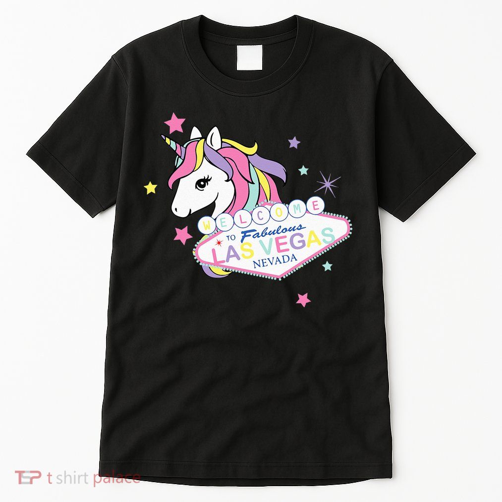 Welcome to Las Vegas Fabulous Magical Unicorn Souvenir Sign Tall T-Shirt