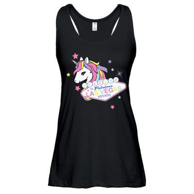 Welcome to Las Vegas Fabulous Magical Unicorn Souvenir Sign Ladies Essential Flowy Tank